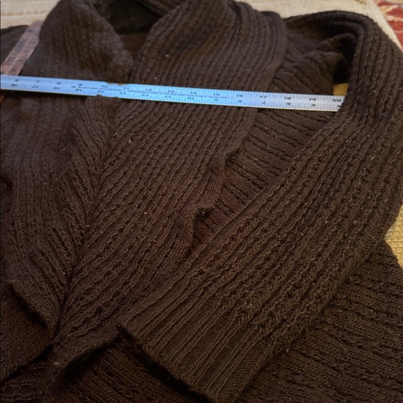 Alpaca shrug open cardigan sweater 💯 percent natural gorgeous chocolate brown - Picture 5 of 9